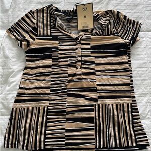 80 Park Striped Short Sleeve Shirt Size M NWT